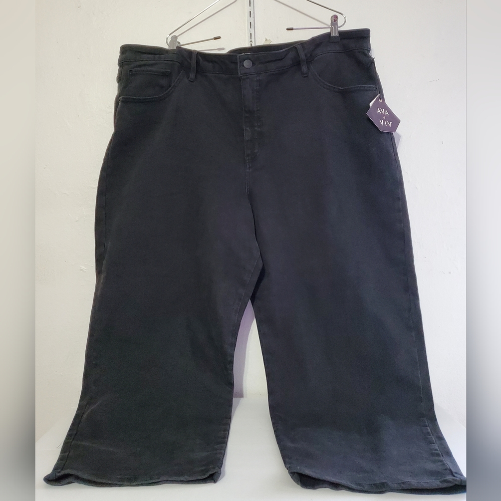 AVA & VIV Women Size 26W Black High Rise Slim Straight Jeans